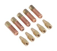 ComfyHarbor 10Pcs Welding Nozzle Set for H01-2 Torch, Copper Tips for Oxy-Acetylene & Propane Gas, Sizes 1-5 for Brazing, Cutting, Heating, M6x1 Thread