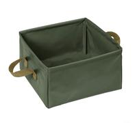 ComfyHarbor 13L Collapsible Water Bucket, Extra-Thick 3-Layer PVC Folding Wash Basin with Reinforced Handles, Portable Square Container for Camping Hiking Fishing RV(Army Green)