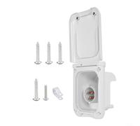 ComfyHarbor 16A RV Power Socket With LED Charging Indicator, Dual Fixing Cover For Secure Travel, Pure Copper High Current External Power Port For Caravan And For MOTORHOME Electrical Hookup(white)