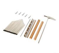 ComfyHarbor 17 Keys Kalimba Replacement Parts Kit With Tuning Hammer, Metal Rod, Z-Stand And Wooden Bridges, For DIY Repair And Assembly