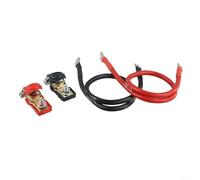 ComfyHarbor 2-Pack 5AWG 16mm² Battery Cables with M8 For Ring Terminals and Quick Release Clamps, 50cm 12V Heavy Duty Copper Wire for Car Boat Solar Power Connection, Red and Black