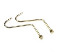 ComfyHarbor 2-Pack Billiard Table Cue Hook, Heavy-Duty Copper-Plated Metal Bridge Rack Rail Mount for Pool Tables, 9.06 Inch Rod Holder for Home Game Room Bar Club Accessories, Yellow