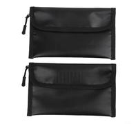 ComfyHarbor 2-Pack Fireproof Money Bags, 8-Layer Insulation Up To 5200°F, Waterproof Silicone Pouch, For Cash, Passports & Valuables, 21.5x14cm, Black