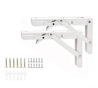 ComfyHarbor 2 Pack Heavy Duty Stainless Steel Folding Shelf Brackets, 50cm Triangle Wall Mount Supports for DIY Tables Desks Workbenches, Max Load 60kg, Space Saving Hardware Kit for Garage Kitchen