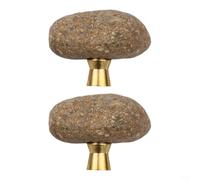 ComfyHarbor 2 Pack Natural Stone Cabinet Drawer Pulls, Unique Creative Single Hole Door Knobs with 2.2cm Screws for Dresser Nightstand Furniture, Random Shape Handles