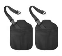 ComfyHarbor 2, Pack Neoprene Pickleball Paddle Cover,with Zipper, Waterproof Shockproof Racket Hanging Bag,with Strap and Mesh Pocket,for Balls Phone Keys, Black