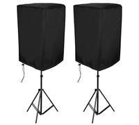 ComfyHarbor 2 Piece Upright Speaker Protection Cover Waterproof 210D Material Dust Shield Bag for Audio Equipment Set Black Various Sizes(19 * 20 * 30inch)
