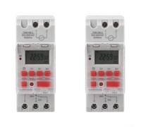 ComfyHarbor 220V 30A Digital Programmable Timer-Switch, For DIN Rail Mount 85-265VAC, 7-Day 24-Hour Scheduling, Reliable Energy Management For Sinotimer Electrical Installations, White(2 PCS)
