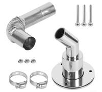 ComfyHarbor 24 MM Stainless Steel Exhaust Pipe Thru Wall Flange Extension With 90 Degree Elbow Connector For Diesel Heater Venting In RV, Boat, Truck And Generator Installations