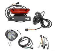 ComfyHarbor 24V-48V Ebike Light Kit with for Horn, LED Headlight and Taillight Set, IPX4 Waterproof, 6-Pin Switch for Electric Bicycle