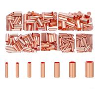 ComfyHarbor 250Pcs Brass Copper Tubing Connector Set, 1.5mm-6mm Capillary Tubes For Electrical Wiring, 1-16mm² Wire Crimp Sleeves In 10-Compartment Storage Box