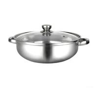 ComfyHarbor 28 cm Stainless Steel Two Tier Steamer Pot with Tempered Glass Lid for Induction Gas and Halogen Cooktops, Dual Layer Design for Multipurpose Cooking(A)