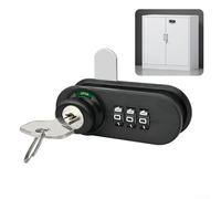 ComfyHarbor 3-Digit Mechanical Combination Lock For Cabinet Drawer, Resettable Zinc Alloy Rotary Latch With Key, Keyless Security For RV Camper Boat Toolbox Locker, Black(A-Black)