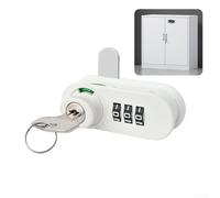 ComfyHarbor 3-Digit Mechanical Combination Lock For Cabinet Drawer, Resettable Zinc Alloy Rotary Latch With Key, Keyless Security For RV Camper Boat Toolbox Locker, Black(A-White)