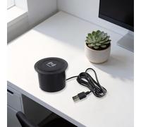 ComfyHarbor 3-in-1 Embedded Wireless for CHARGER with 2 USB Ports, 15W Fast Charging Pop-Up Hub for Desk Countertop, EPP 10W Station for Phone Tablet, Black