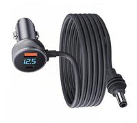 ComfyHarbor 3-in-1 Mini DC Power Cable - With USB Socket LED Voltmeter Display, 18AWG Wire, 300 CM/500 CM, For Cars Trucks Buses Boats 12-24 V(500cm)