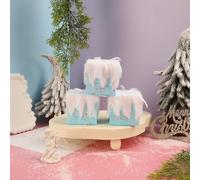 ComfyHarbor 3 Pack Macaron Color Foam Christmas Tree Ornaments 7 cm Pastel Baubles for Festive Holiday Seasonal Home Decoration, Lightweight Hanging Décor(blue)