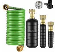 ComfyHarbor 3-Piece Drain Bladder Kit with 10ft Hose and Shut-Off Valve, Rubber Pipe Unclogging Tool for 1-6 Inch Pipes, Kitchen Sink Shower Bathtub Sewer Line Cleaning(Green)