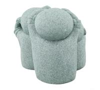 ComfyHarbor 3-Piece Monk Figurine Set Green Stone Garden Ornament