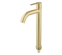 ComfyHarbor 304 Stainless Steel Bathroom Basin Tap Brushed Gold Finish Single Cold Water Faucet For Sink Or Toilet With 23-28 MM Mounting Aperture Easy Installation And Sleek Modern Design(L)