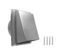ComfyHarbor 304 Stainless Steel Square Extractor Fan Vent Cover with Louver Grille and Fine Mesh for Indoor Outdoor Wall Exhaust, Compatible with Bathroom Kitchen Garage(125mm)