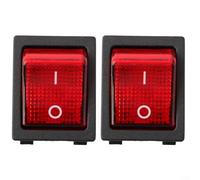 ComfyHarbor 30A 250V 4-Pin Illuminated Rocker Power Switch With Red/Green LED Indicator For Welding Machine And Electric Heater, IP65 Waterproof, Flame-Retardant, 2-Pack(Green)