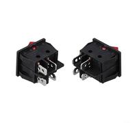 ComfyHarbor 30A 250V 4-Pin Illuminated Rocker Power Switch With Red/Green LED Indicator For Welding Machine And Electric Heater, IP65 Waterproof, Flame-Retardant, 2-Pack(Red)