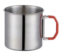 ComfyHarbor 316 Stainless Steel Camping Mug With Folding Handle, 250ML Lightweight Portable Travel Cup For Hiking Outdoor Activities, Rust Resistant Insulated Water Bottle(B)