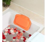 ComfyHarbor 31x21 cm Bath Pillow Headrest with Suction Cups PVC Waterproof Neck Support for Bathtub Comfort Home Spa Relaxation Purple (Orange)