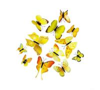 ComfyHarbor 3D Butterfly Wall Art, Colorful PVC Room Decor, Vibrant Simulation for Home, Office, Nursery, Bedroom, Living Room, for Easy Mount Set Blue 5 Pack(yellow)