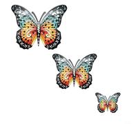 ComfyHarbor 3D Metal Butterfly, Wall Art Decor Hanging Sculpture, Garden Ornament Indoor Outdoor Decoration, For Home Living Room Patio Porch Yard Fence(22 * 27cm)