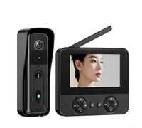 ComfyHarbor 4.3 Inch Smart Video Doorbell, With Two-Way Intercom, Wireless Touch Screen Display, Home Security System Memory Card Recording(Black)