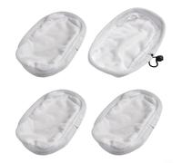 ComfyHarbor 4 Count White Microfiber Mop Pads Set For Morphy Richards 720021 720502 9-in-1 Steam Cleaner Washable Floor Cleaning Cloth For Multiple Surfaces