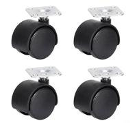 ComfyHarbor 4 Pack 40Mm Swivel Castor Wheels With Plate, Heavy-Duty PP Furniture Castors For Chair Table, 360 Degree Rotation Silent Rolling, Install Replacement