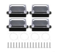 ComfyHarbor 4 Pack Junction Boxes, Waterproof ABS Electrical Box for Outdoor Electronic Projects, Black Transparent Plastic Enclosure 83x58x33 mm /