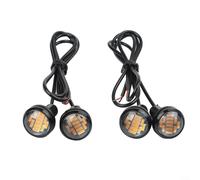 ComfyHarbor 4 Pcs 12V 15W LED Daytime Running Lights, Ice Blue/Blue/Yellow Car Lamps, ABS Dustproof Construction, Long Lifespan, Versatile Use For DRL, Reverse, Parking And Turn Signal(Yellow)