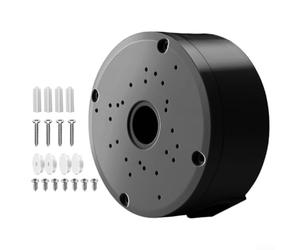 ComfyHarbor 4 Pcs Waterproof Hemispherical Camera Junction Box ABS Mounting Enclosure for Outdoor CCTV, Secure Cable Management for Home Garage Business Installation, White and Black(Black)