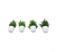 ComfyHarbor 4 Pieces Tiny Artificial Plants for Bedroom Living Room Decor - Realistic Fake Succulents Shelf Ornament Low Maintenance 6.5cm Height