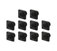 ComfyHarbor 4-Pole Speakon Connector Receptacle, Female Panel Mount Audio Socket, No Soldering Twist-Lock for Loudspeakers, Amplifiers, Mixing Consoles, Zinc Alloy, 10