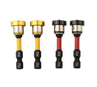 ComfyHarbor 4pcs 50mm Positioning Screwdriver Bits for Drywall Gypsum Board, Magnetic Hex Screw Setter with Depth Control Collar, Non-Slip Woodworking Drill Accessories