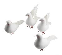 ComfyHarbor 4x Realistic Fake Birds Foam Plastic Ornament Set 4x Realistic