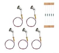 ComfyHarbor 5-Pack For HO Scale LED Spotlight Projector with Mirror, Warm White Street Lamp Post Lights for Model Railroad Layouts, 3V DC, Includes Resistors and Screws,(Silvery)