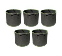 ComfyHarbor 5-Pack Non-Woven Grow Bags With Reinforced Handles, Breathable Fabric Planting Pots For Vegetables Flowers Herbs, Gray Green Assorted Sizes 18-25cm(25 * 22cm)