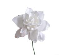 ComfyHarbor 5 Pcs Artificial Gardenia Bouquet, Realistic EVA Flowers For Home Decoration Living Room Bedroom or Centerpieces Flexible Stems For Easy Arrangement(White)