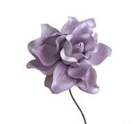 ComfyHarbor 5 Pcs Artificial Gardenia Bouquet, Realistic EVA Flowers For Home Decoration Living Room Bedroom or Centerpieces Flexible Stems For Easy Arrangement(Purple)