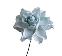 ComfyHarbor 5 Pcs Artificial Gardenia Bouquet, Realistic EVA Flowers For Home Decoration Living Room Bedroom or Centerpieces Flexible Stems For Easy Arrangement(Blue)