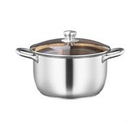 ComfyHarbor 5L Heavy Duty Soup Pot, 304 Stainless Steel Double Ear Design for Induction Hobs, Thickened Home Cooking Pot with Secure Grip Handle/Model-B(A)