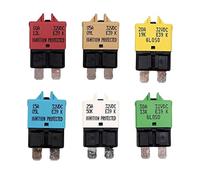 ComfyHarbor 6 Pcs Manual Reset Circuit Breaker Fuse Assortment Set 5A 10A 15A 20A 25A 30A for Marine Boat RV Truck Car Audio and Electrical Systems with Compact 1.4 Inch
