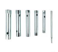 ComfyHarbor 6-Piece Metric Tubular Box Wrench Set 8-17mm, Double Ended Hollow Socket Spanner with Torque Bar, Carbon Steel Zinc Coated for Automotive Plumbing
