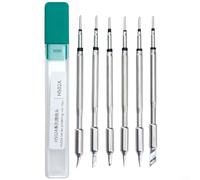 ComfyHarbor 6-Piece Soldering Iron Tips Kit F245-K KU JS I C2 B Replacement Set Compatible with HS-02A DWS-200 Station Constant Metal